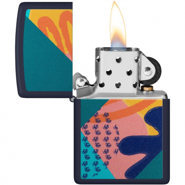 Zippo Retro Desen Mat Lacivert akmak 