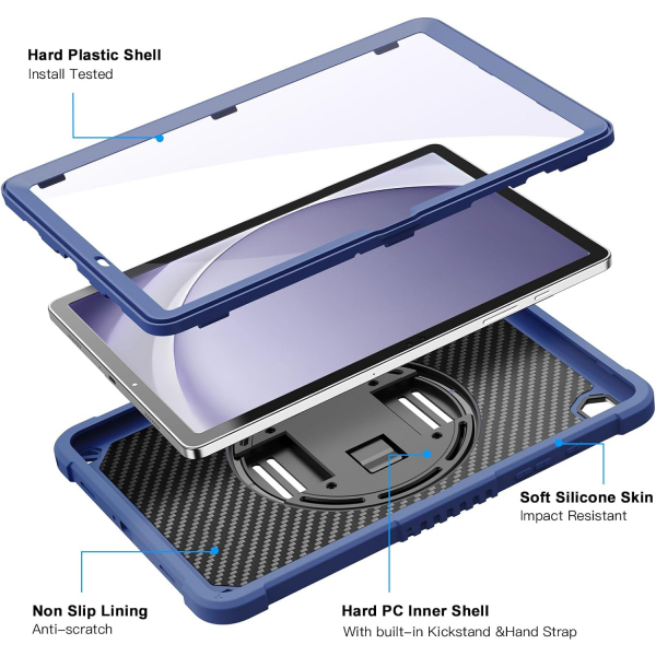 Ztotop Rotating Galaxy Tab A9 Plus Klf -Blue