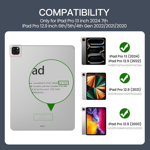 Ztotop Tam Korumal iPad Pro M4 Klf (13 in)-Black