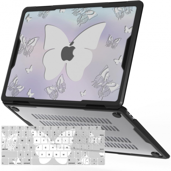 iCasso MacBook Air M1 Sert Klf (13 in)-Laser Butterfly