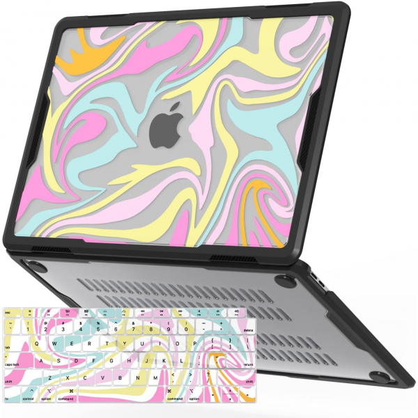 iCasso MacBook Air M1 Sert Klf (13 in)-Colorful Fluid 