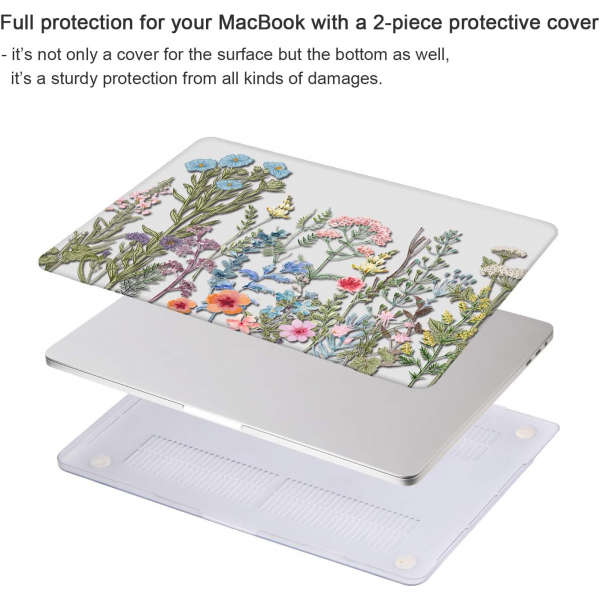 iCasso MacBook Pro Sert Kabuk Klf (13 in)-Clear Weeds