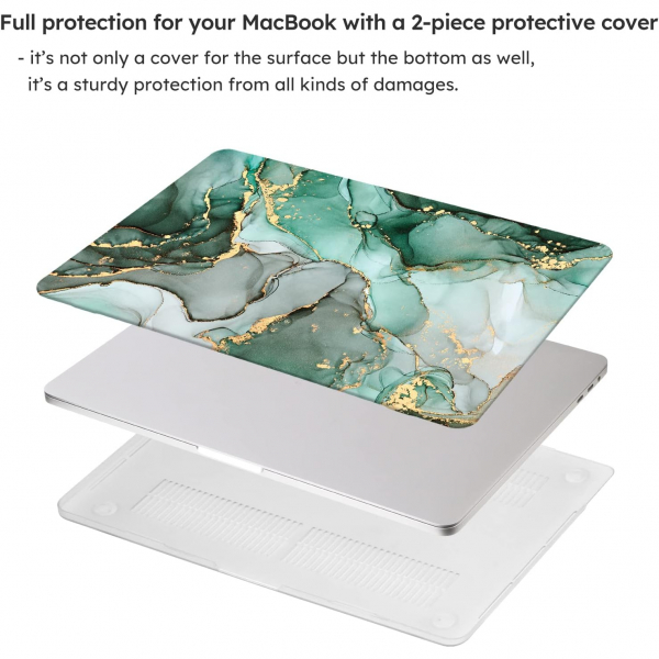 iCasso MacBook Pro Sert Kabuk Klf (13 in)-Turquoise Marble 