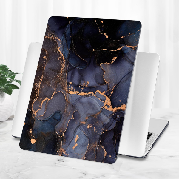 Tuiklol MacBook Pro Sert Kabuk Klf (13 in)-Black Marble 