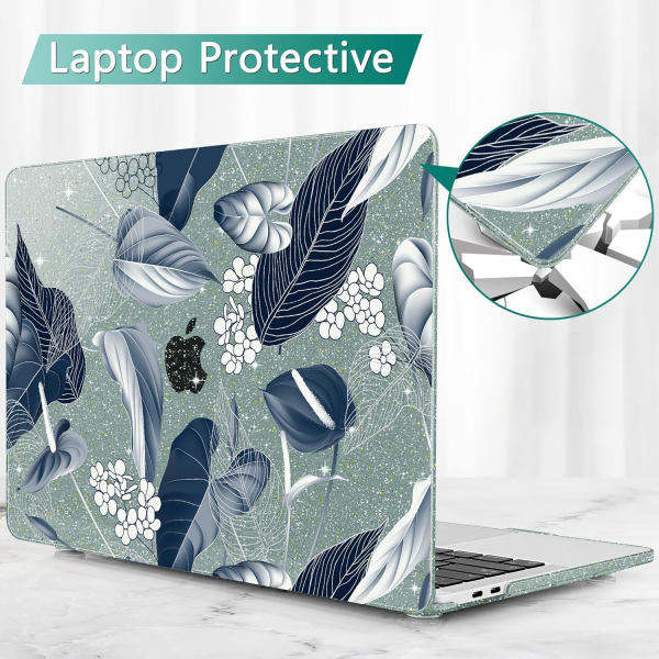 Tuiklol MacBook Pro Sert Kabuk Klf (13 in)-Glitter Flower 