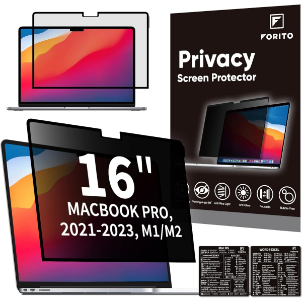 F FORITO Privacy MacBook Pro Ekran Koruyucu (16 in)