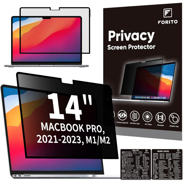 F FORITO Privacy MacBook Pro M3 Ekran Koruyucu (14 in)