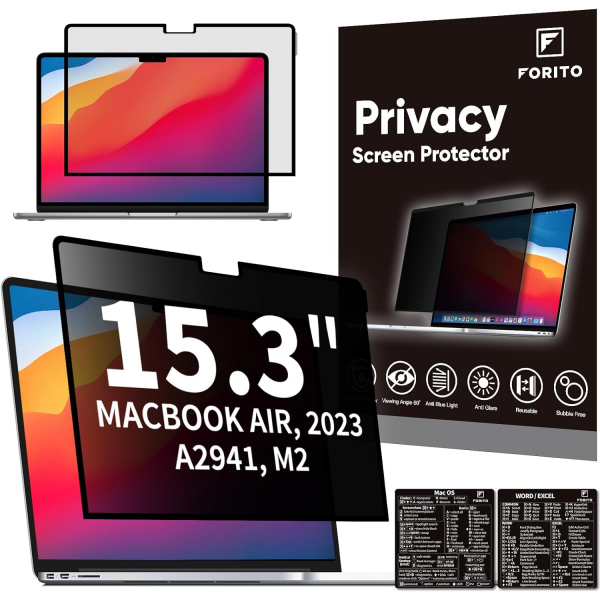 F FORITO Privacy MacBook Air Ekran Koruyucu (15.3 in)